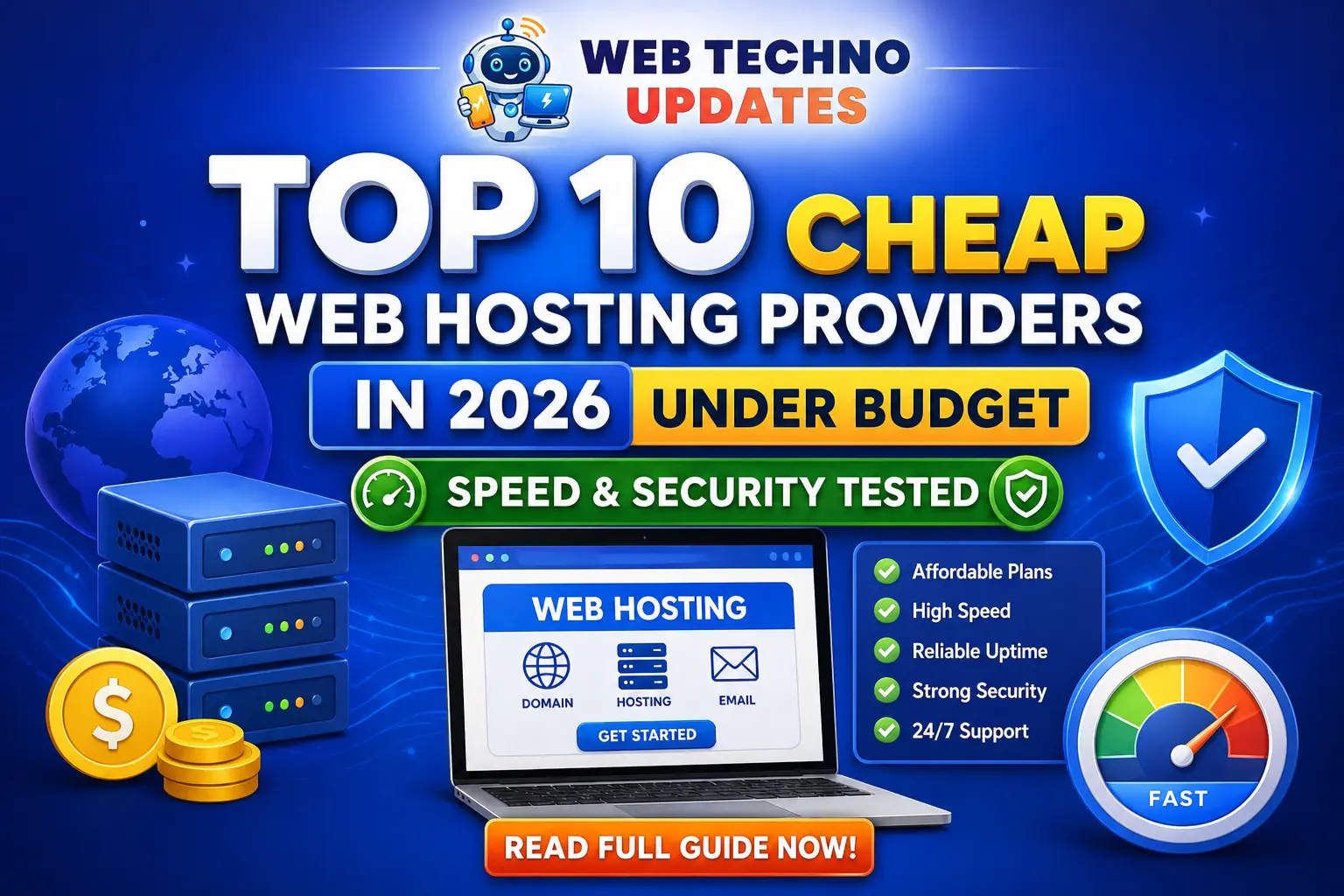 Top 10 Cheap Web Hosting Providers in 2026 Under Budget – Speed & Security Tested